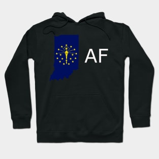 Indiana Flag State Outline AF (white) Hoodie